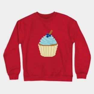 Aqua cupcake pixel art Crewneck Sweatshirt